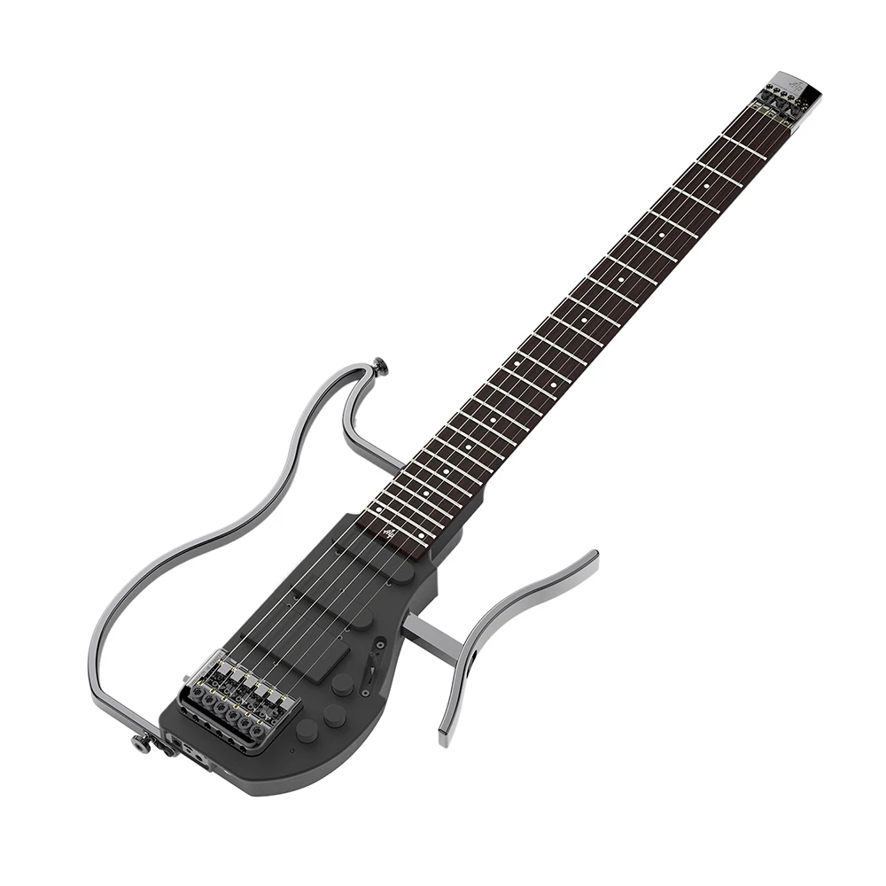 ALP AD-80 Foldab Headless Travel Aluminum alloy body Electric Guitar Built-in Headphone Amplifier & Lithium Battery with Gig Bag