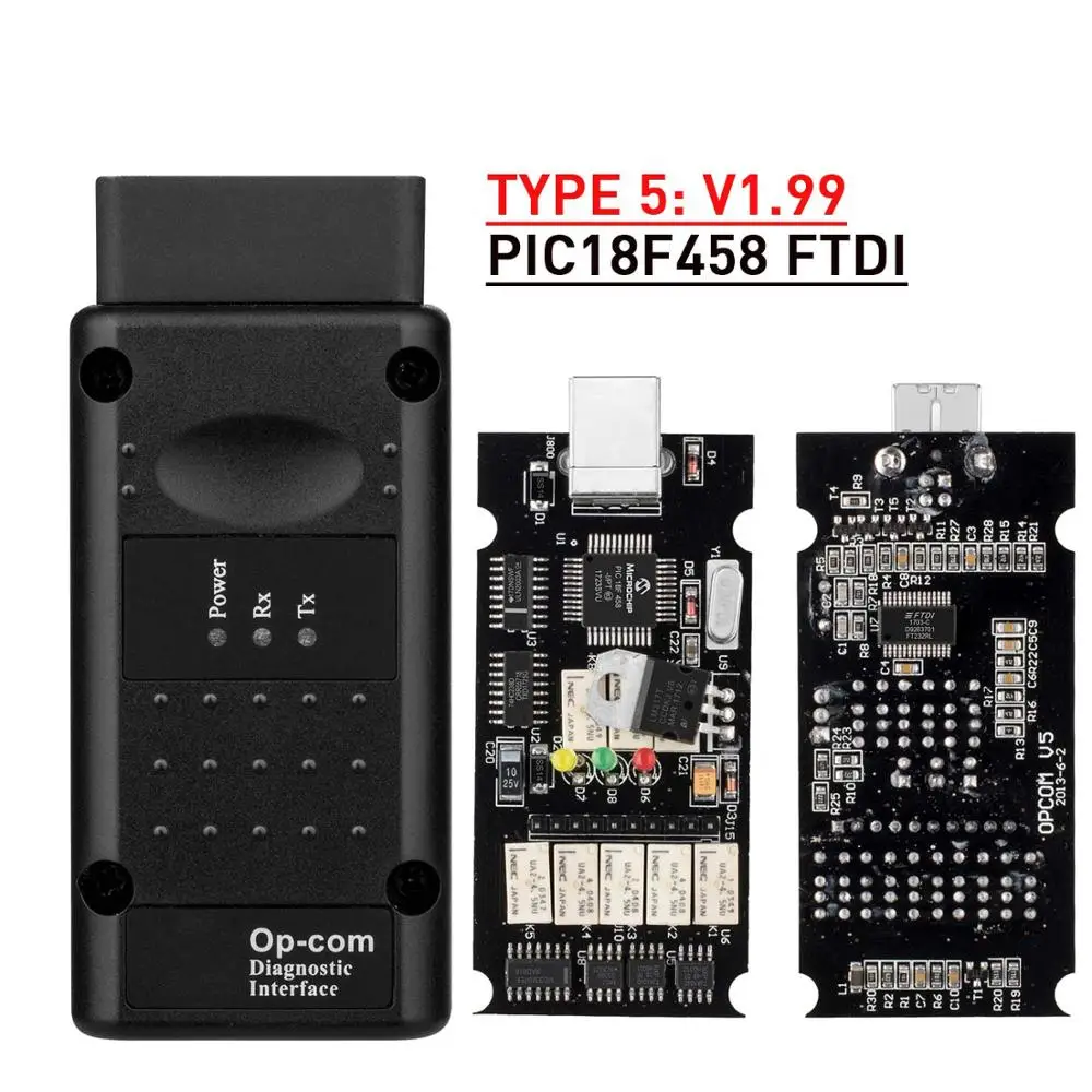 Opcom V1.99 с PIC18F458 FTDI op com диагностический Op-com V1.78 V1.65 OBD2 автоматический сканер инструмент для Opel CAN BUS V1.7 flash обновление - Цвет: V1.99