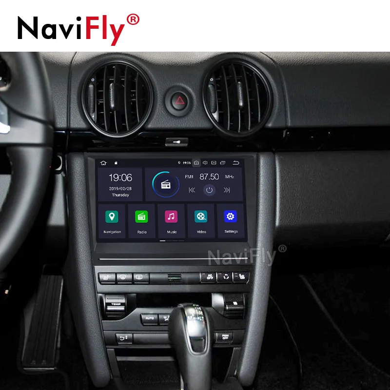 Clearance NaviFly 8 inch 2 Din IPS+DSP Android 9.0 Car radio gps for Porsche/911/997/Cayman/Boxster 2GB RAM full touch screen 1024*600 HD 1
