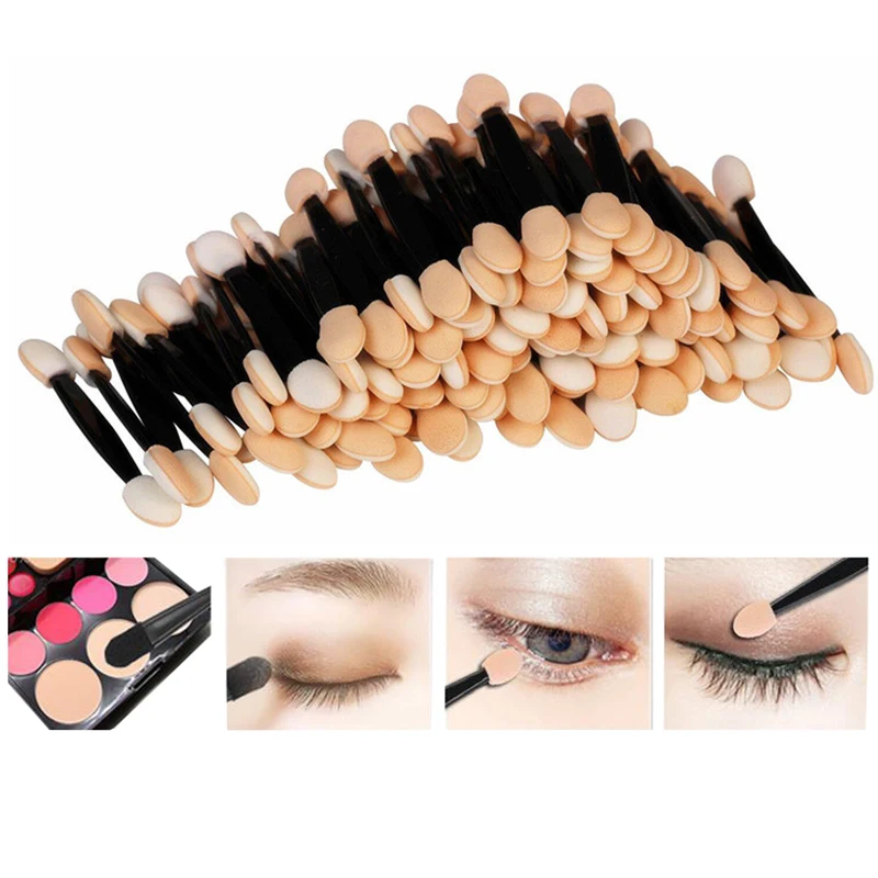30PCS Disposable Eyeshadow Brushes Dual Sided Sponge Nylon Sets & Kits Eye Shadow Brushes Makeups For Cosmetic Applicator Makeup