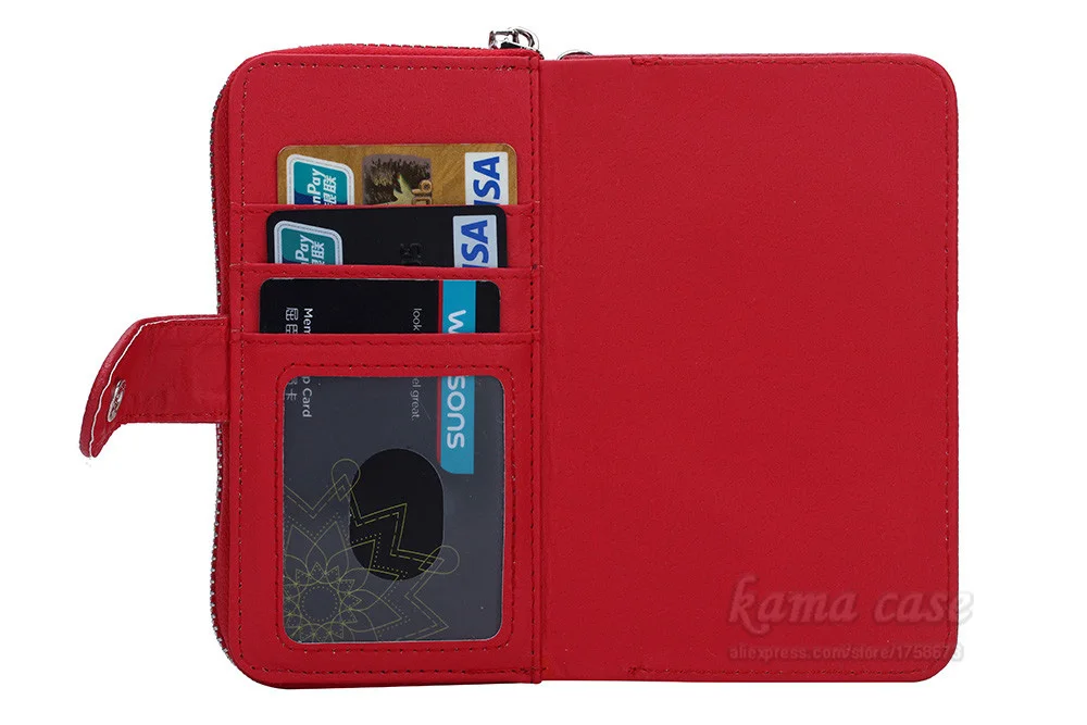 Роскошный чехол из искусственной кожи для samsung Galaxy Note 5 кошелек на молнии кошелек стиль 2 в 1 сумка для телефона с картой solt - Цвет: Красный