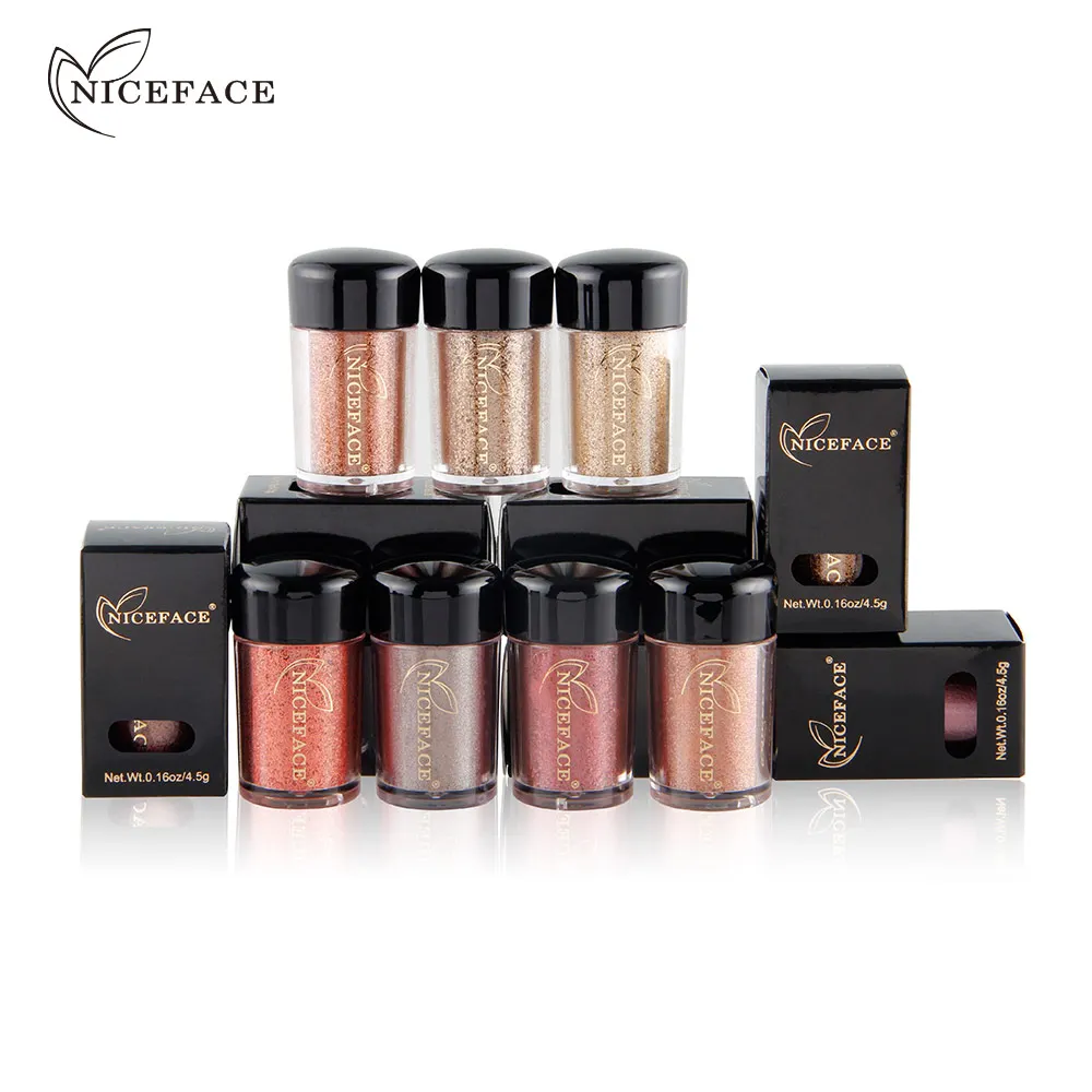 NICEFACE блестящие макияж Блеск Loose Powder EyeShadow блеск кристаллов Тени металлик один