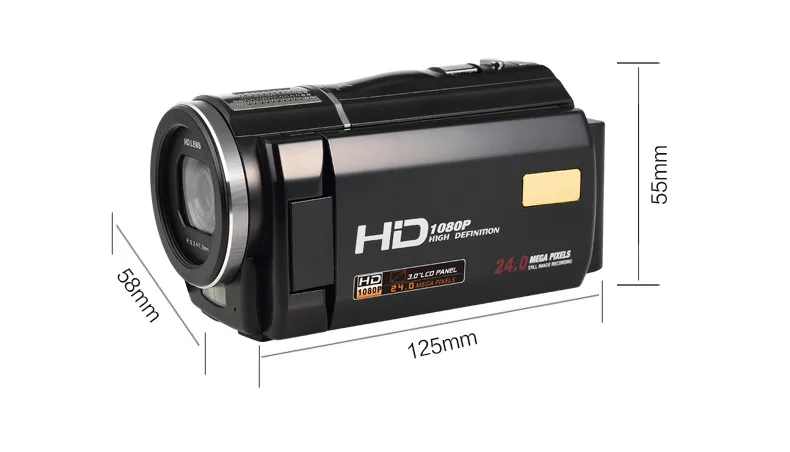 Winait вращающийся сенсорный экран lcd 1080 P Full HD 24MP фото цифровая видеокамера с пультом дистанционного управления HDV-F5