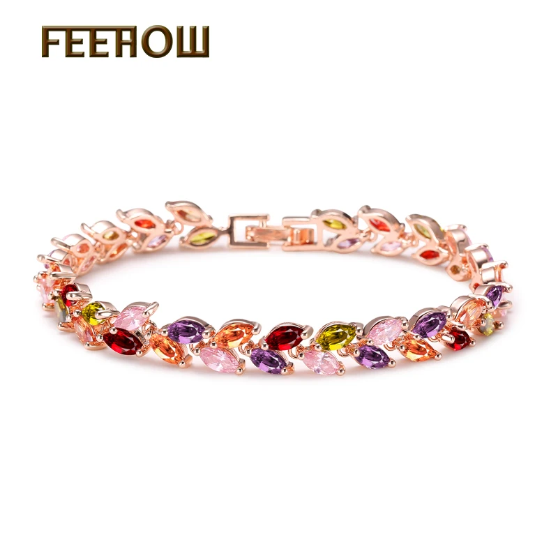 FEEROW Rose Gold Plated font b Women b font Fashion font b Bracelets b font Cut