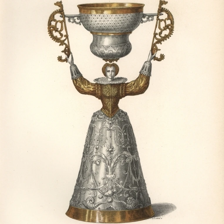 Wedding Cup In Silver And Gilt From The 17Th Century Poster Print By <ALIMT >&reg;</ALIMT> Florilegius Mary Evans (24 X 36)