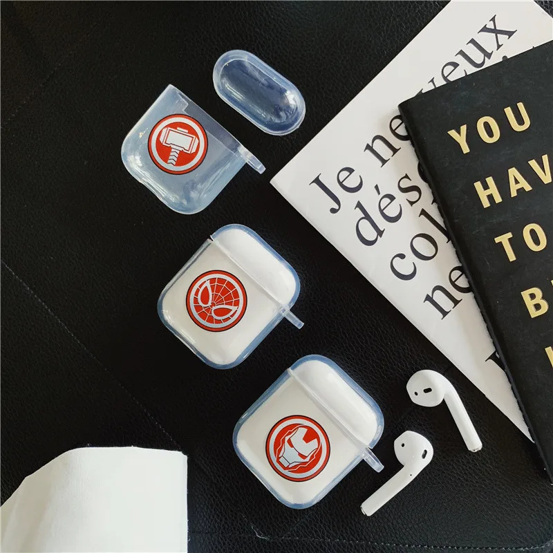 Superhero avengers for Apple AirPods protective cover bluetooth wireless earphone charging box headset cover soft airpod 1 2 bag