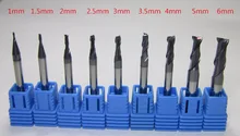 Fresas de carburo HRC45 de 1mm-6mm, máquina de acabado, fresa de corte, grabado, acero blando, 45HRC, CNC, venta al por mayor, 2 flautas