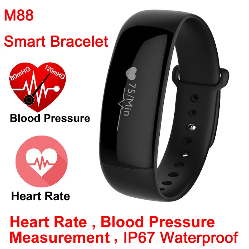 

M88 Smart Band Blood Pressure Wrist Watch Pulse Meter Monitor Cardiaco Fitness Tracker Smartband for iOS Android Bracelet