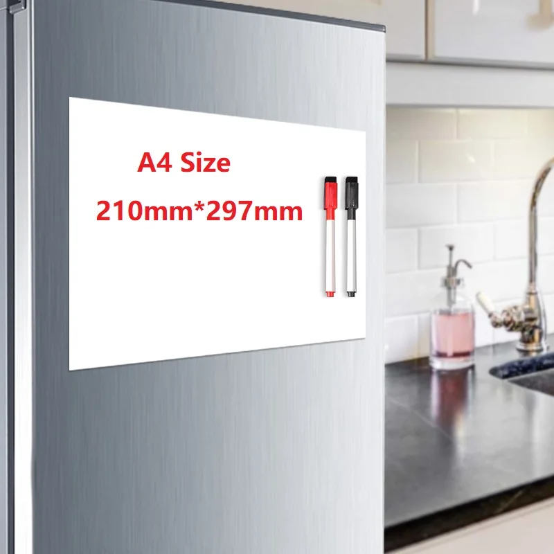 A4 Размер магнит на холодильник магнитная белая доска мягкий маркер для белой доски сухая стираемая чертежная панель записи для