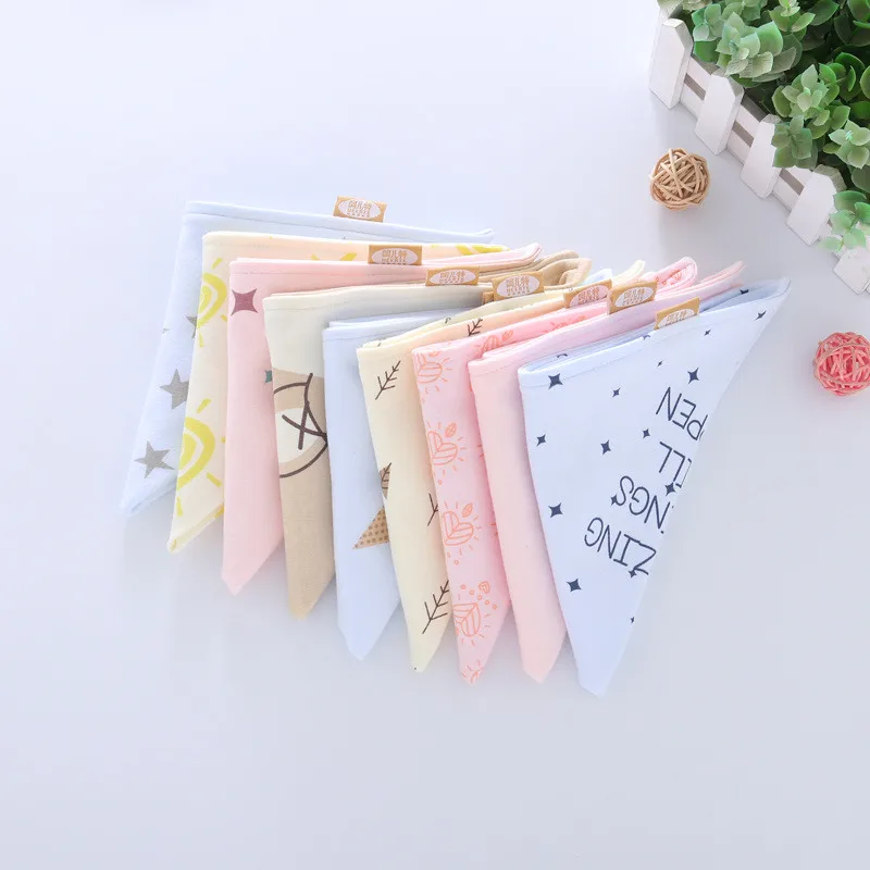 Cotton Bandana Bibs Baby Feeding Smock Infant Burp Cloths Cartoon Saliva Towel Baby Eating Accessory Soft Baby Stuff