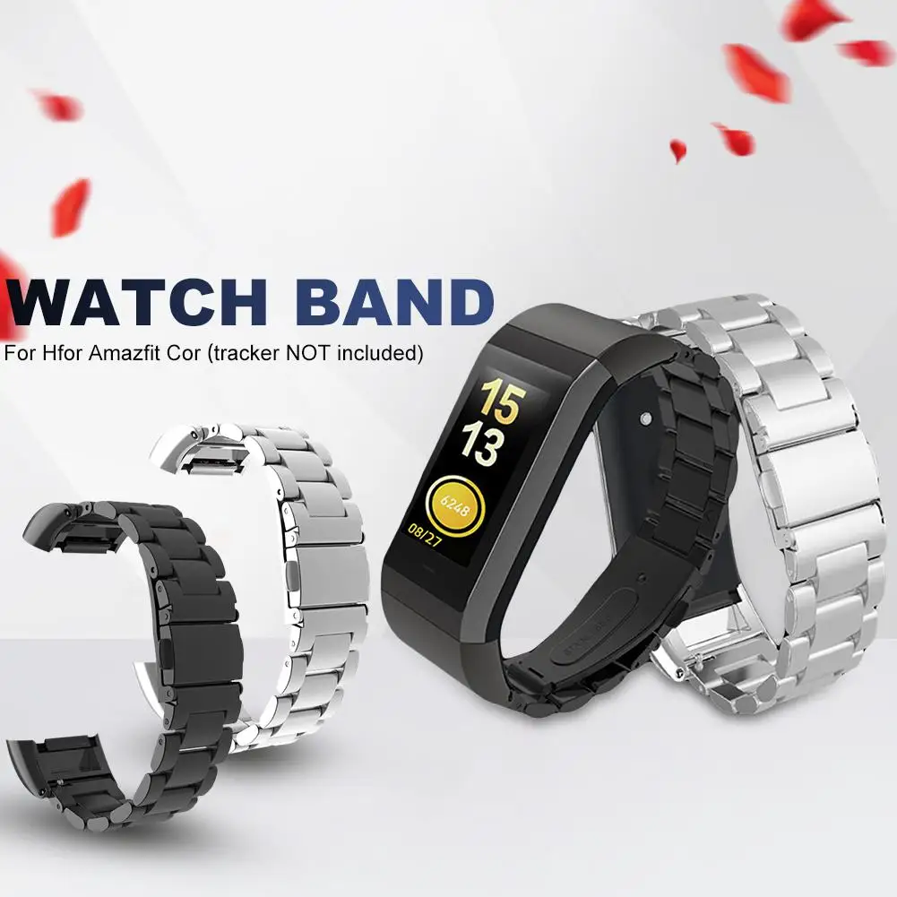 

New Replacement Strap Stainless Steel Metal Watch Band Double-pressing Durable Wristband For Huami Amazfit Cor Smart Bracelet