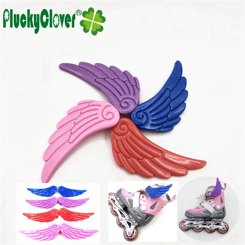 Blue Glow in the Dark Butterfly Wings for Roller Skates Small