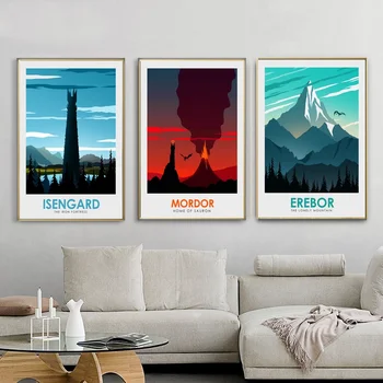 

The Lord of The Movie Rings Erebor Isengard Poster Wall Art Paint Decor Canvas Poster