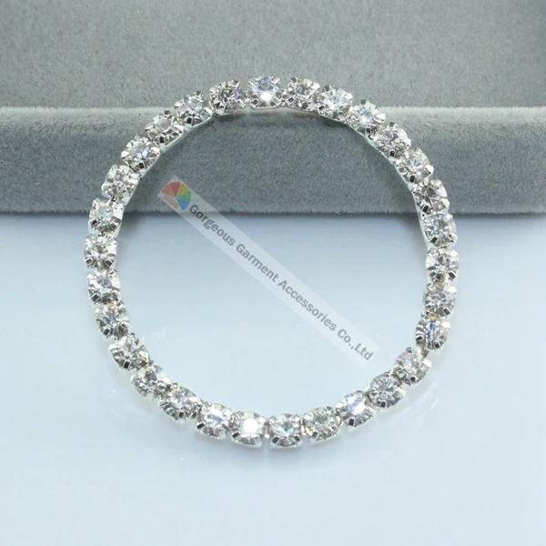 

10PCS 40mm 50mm 57mm Czech clear crystal buckle 4mm stones Rose Gold Silver Set For DIY Browband Decoration rhinestone ring