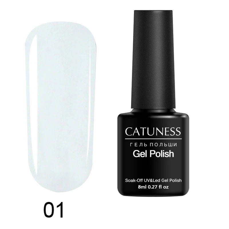 Профессиональный Гель-лак для ногтей от CATUNESS, 8 мл, 29 цветов, блестки, долговечный акриловый Поливиниловый лак для ногтей, впитывающий Полупостоянный УФ-гель для ногтей - Цвет: 01