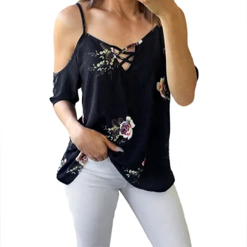 

Women Fashion Floral Print Blouse Slim Sleeveless Loose Tops Shirt Print Flower Blouses Shirts Y6