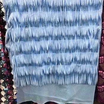 

Sky Blue African Sequins Lace Fabric 2018 High Quality Lace French Sequence Tulle Lace Nigerian Lace Fabrics For Wedding 2019