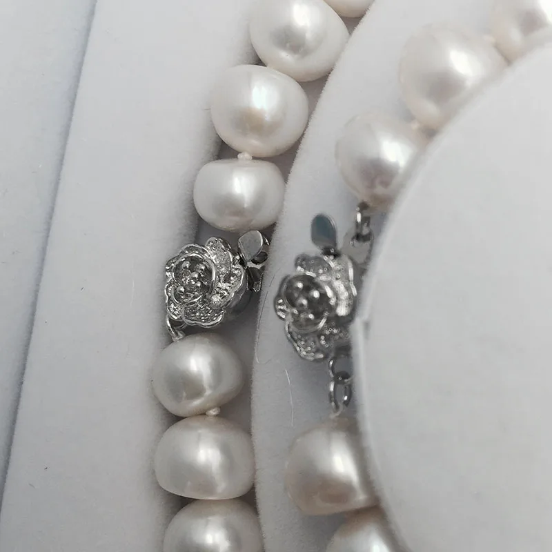 Комплект из колье серёг и браслета 18 дюймов 9 11 мм|jewelry sets|pearl jewelryset jewelry |