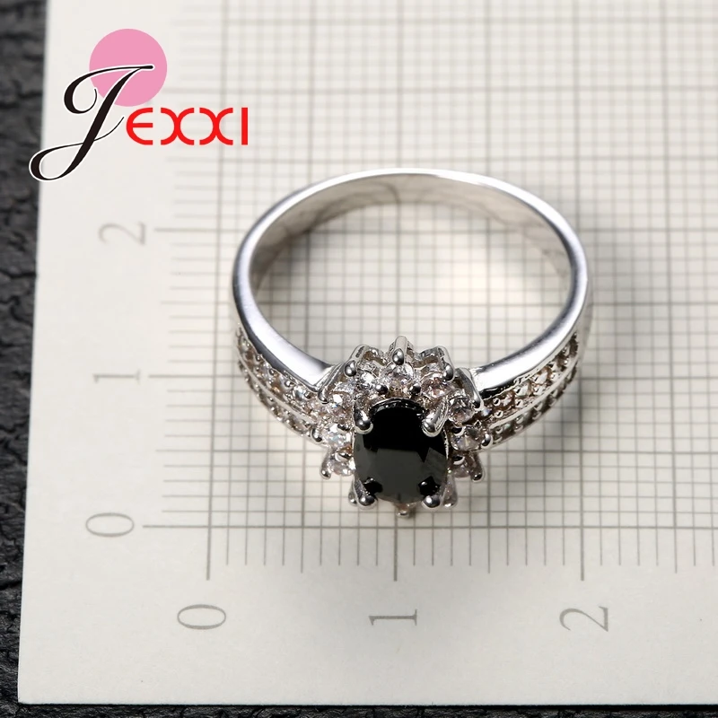 Роскошный Черный Qnyx 925 пробы Серебряный двойной палец кольцо для женщин с мощеным микро AAA кубический циркон ювелирные изделия оптом