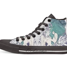 Морозная Богиня дизайн дышащая Повседневная Высокая обувь на шнуровке холщовая обувь кеды