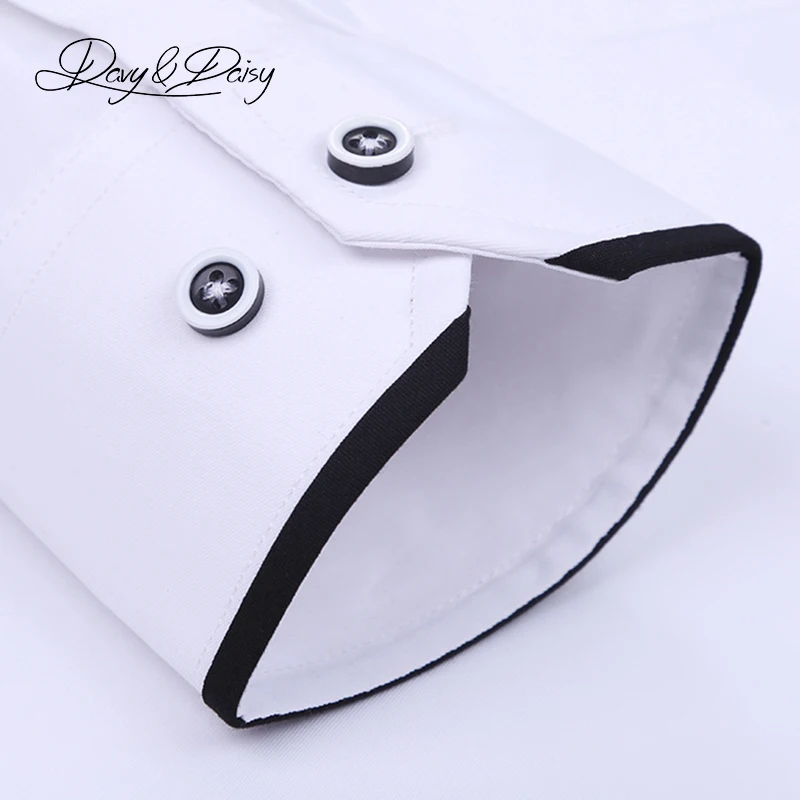 Men Shirt Mandarin Collar Long Sleeved Classical Solid Shirt Men Slim Fit Dress Business camisa masculina DS089 dress shirts men casual shirts