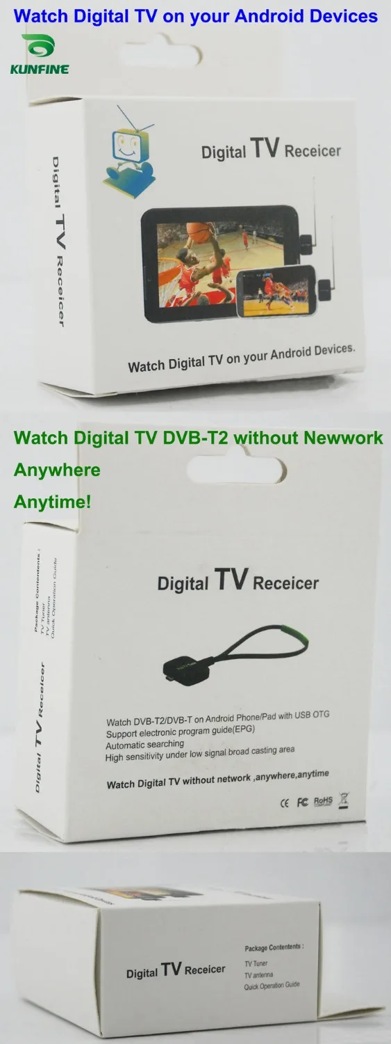 Микро USB цифровой DVB-T DVB-T2 ТВ тюнер приемник для Android телефона и планшета