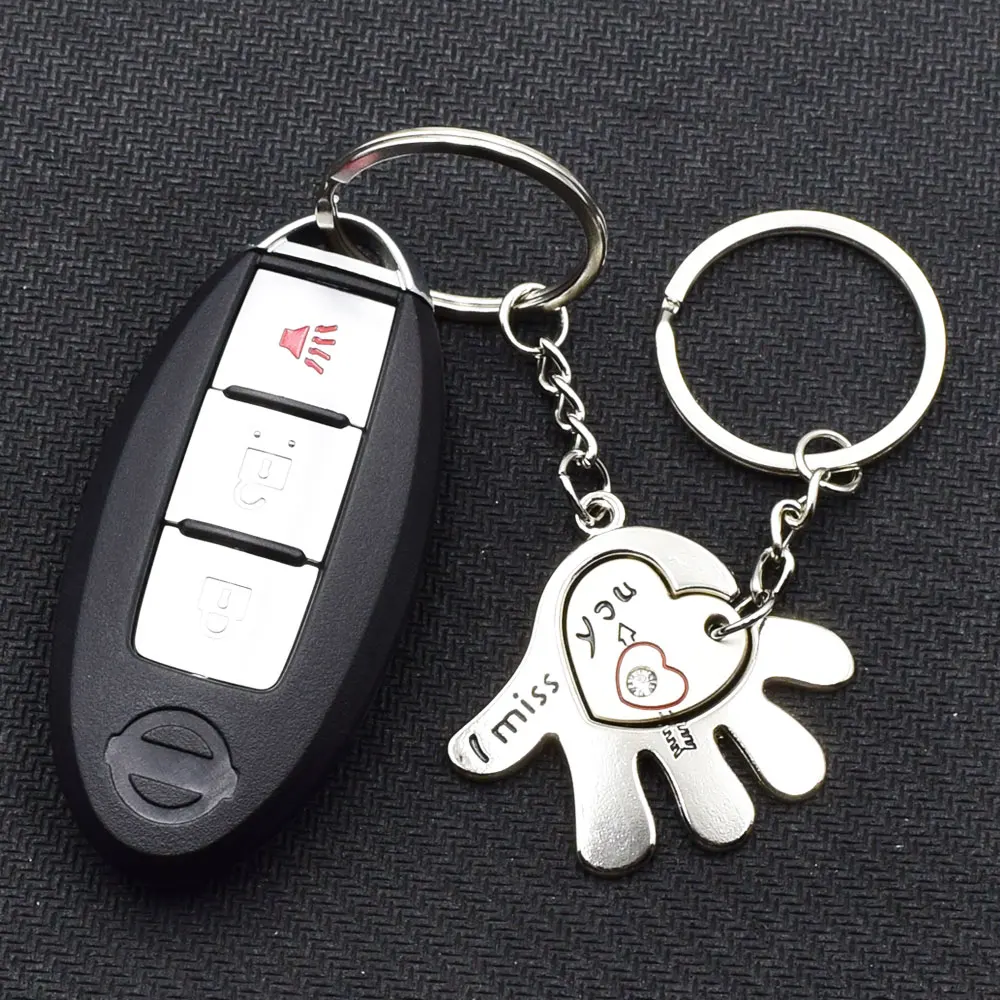 

ATOBABI Galvanized Alloy Sweethearts Key Holders Heart & Handprint Shape Car Key Chains Specific Birthday Gift Ornament Trinket