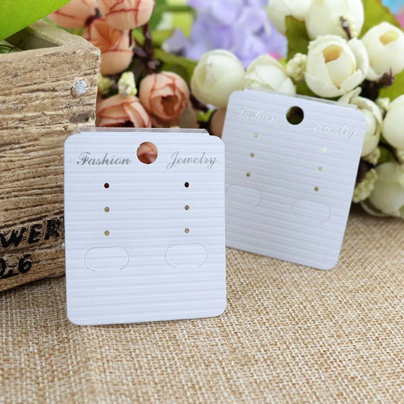 4.5*5cm Jewelry Earring card 500pcs White PVC Paper Jewelry Ear Studs