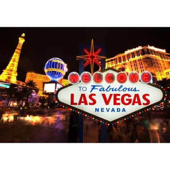 

DAWNKNOW Night Las Vegas City View Vinyl Photography Background For Party Polyester Backdrops For Wedding Photo Studio G175
