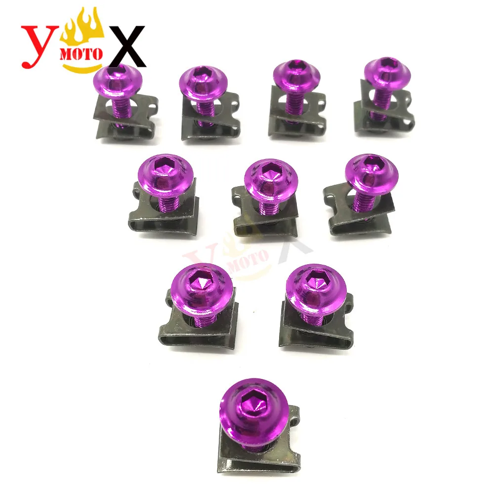 

Racing Motorcycle 6MM M6 BodyWork Fairing Bolts Screws Fasteners Clips Spring Nuts For BMW S1000RR Ducati 1198 1098 848