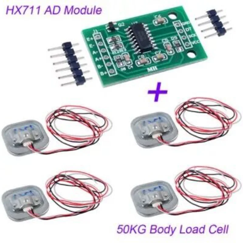 4 шт. человеческое тело, весы тензодатчика сопротивления тензодатчика датчик давления s+ HX711 AD весовой модуль 50 кг измерительный инструмент