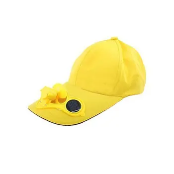 

Good deal Yellow Solar Powered Air Fan Cooled Baseball Hat Camping Traveling