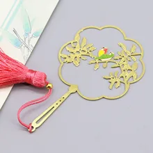 1 шт. язык Птицы Цветочный Металл Искусство китайский стиль дзен кисточка Классическая Эстетическая Красивая умная культура маленький подарок латунная Закладка