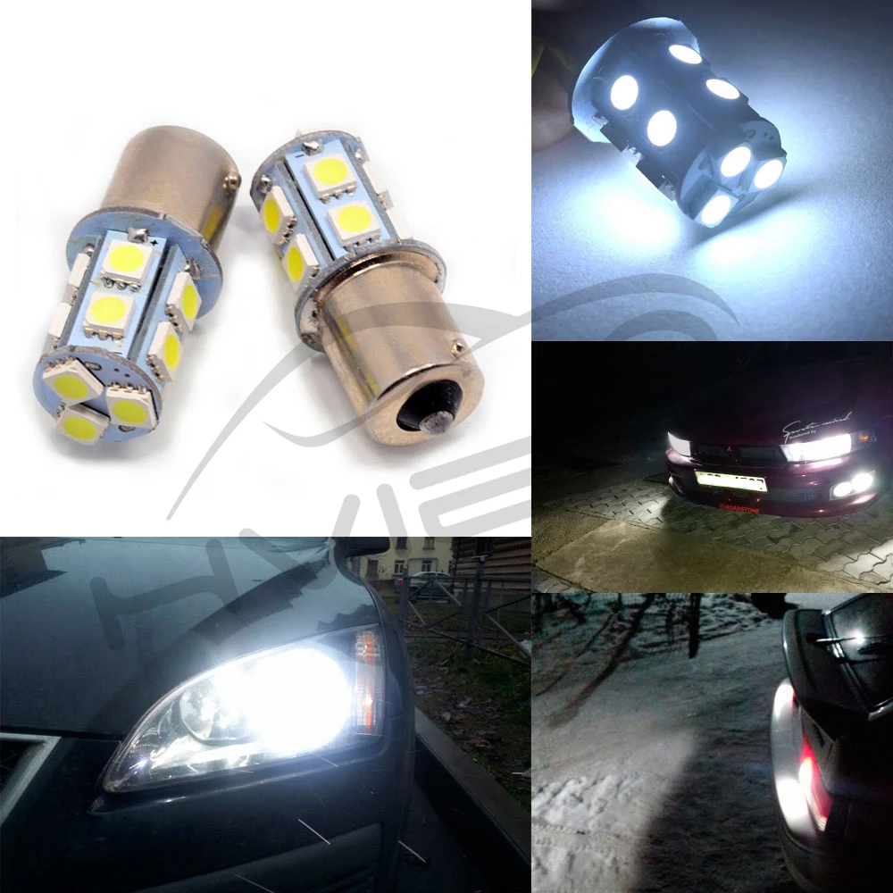 2X P21W 1156 BA15S 1157 BAY15D BA15D 13Led 5050 автомобилей Led указатели поворота тормоза задние фонари авто светодиодные Задний Реверс лампы DC 12 V