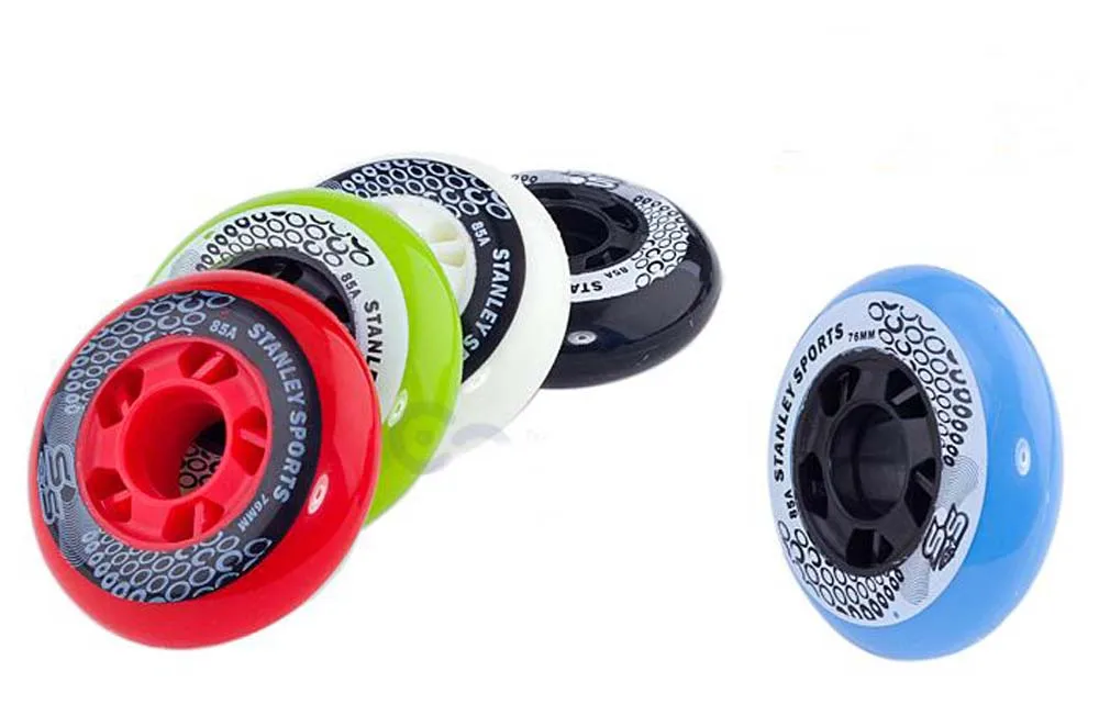 

Roller Shoes Wheel Flat Flower Brake Wheel Skates Wheel Roller Skates Straight High Elastic Wheel Purple Without Bearing 76mm