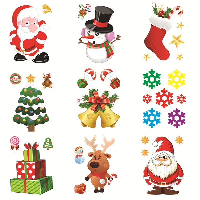 

1 PCS 120x155mm Merry Christmas Window Wall Sticker PVC Electrostatic Film Decal Fridge Magnets Home Room Decoration