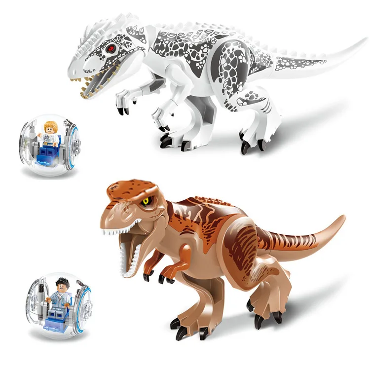 2Pcs Lot LELE 79151 Jurassic Dinosaur World Figures Tyrannosaurs Rex Building Block Toys Compatible With Legoing