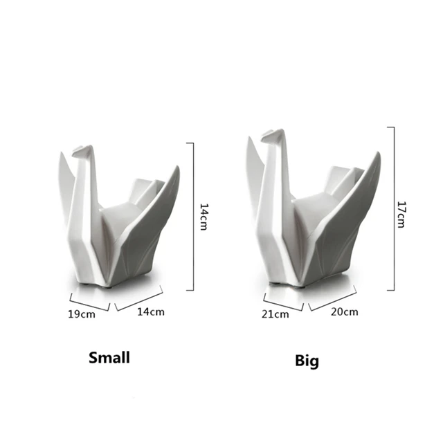 2019 New Nordic Creative Modern Abstract Ceramic Origami Statue Animal Figurine Sculpture For Home Decorations Gifts.jpg 640x640 - new-arrivals, decor, collectibles - Origami Swan