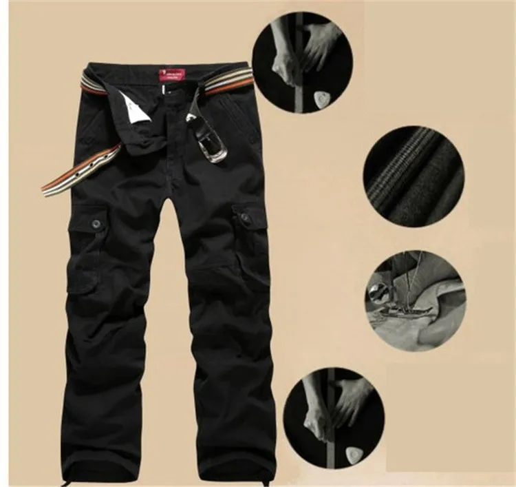 Городские тактические брюки-карго, мужские армейские военные брюки, хлопковые брюки с множеством карманов, мужские повседневные брюки, камуфляжные брюки цвета хаки
