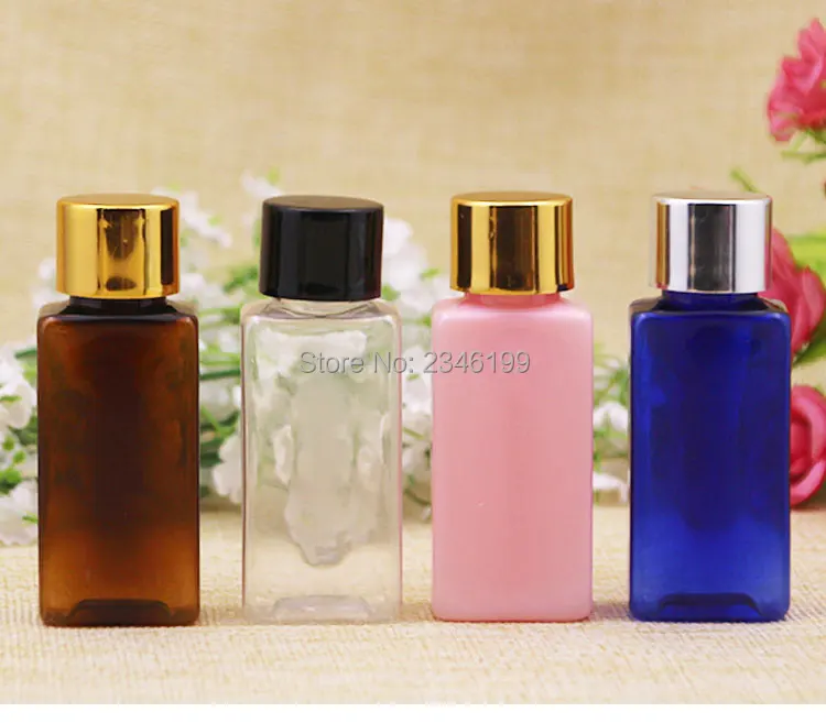 30ml Plastic Bottle Rotating Cover Bottle Aluminum Cover Container Cosmetic Container Transparent Empty Plastic Bottle 30ml