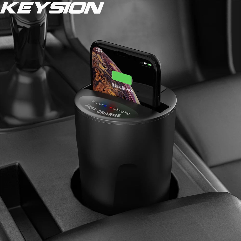 KEYSION быстро Qi Беспроводной Зарядное устройство для iPhone XS Max XR X Кубок Автомобильный держатель Подставка для зарядки для Xiaomi Mi 9 для samsung S10 S9 NOTE ...