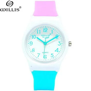 

WILLIS brand Sports Children Watches For Boy Girl waterproof Swimming Wristwatch Kids Silicone Quartz Cute Watch