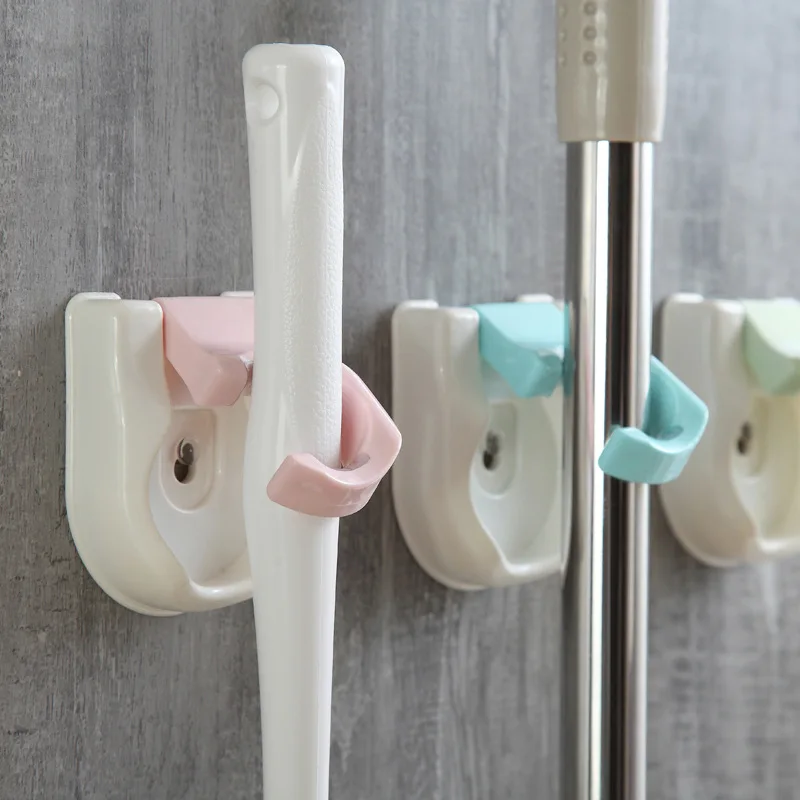 

Multifunctional Mop Storage Rack Strong Seamless Hook Toilet Bathroom Broom Rack