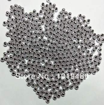 

Free shipping ! 4 mm plating silver 4000pcs / lot interval bead, for chunky beads necklace jewelry making