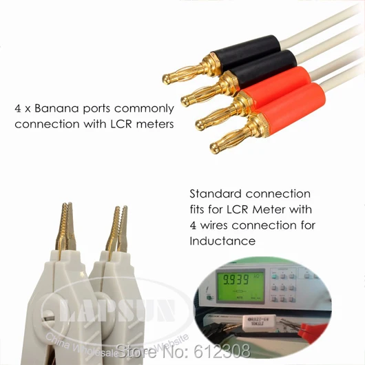 Capacitance Resistance Diode Test for LCR Meter with 4 BNC plug Test Wire