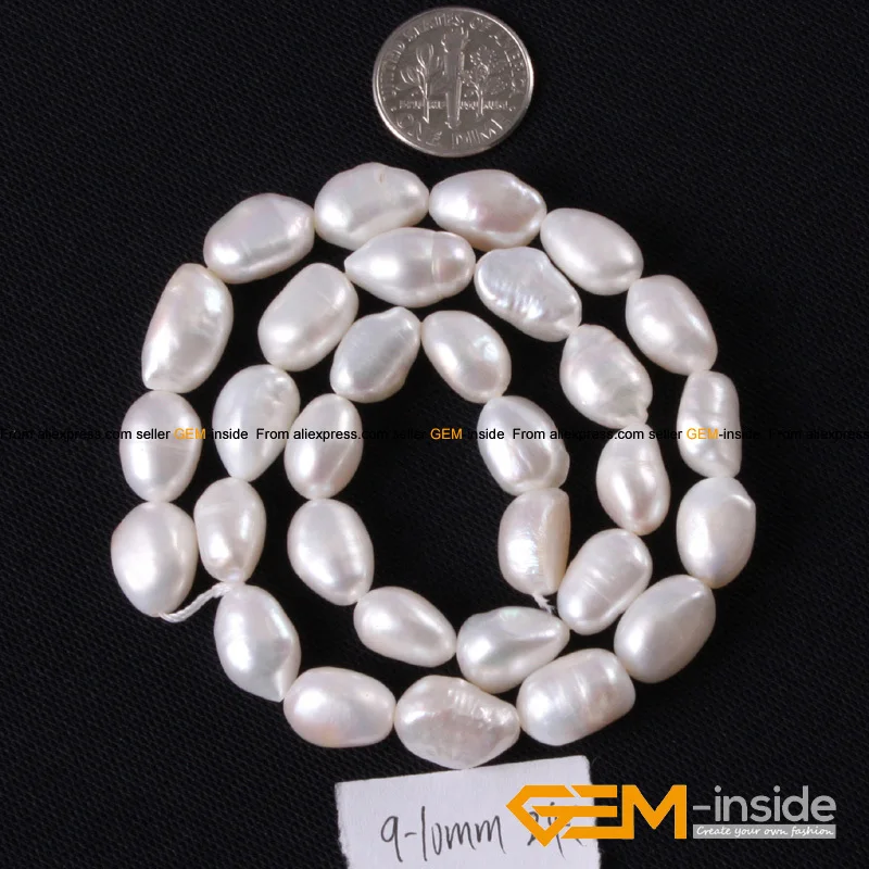 

Pearl: 9-10x10-12mm Freeform Freshwater Pearl Beads DIY Beads Loose Beads For Bracelet Or Necklace Making Strand 15" Wholesale!