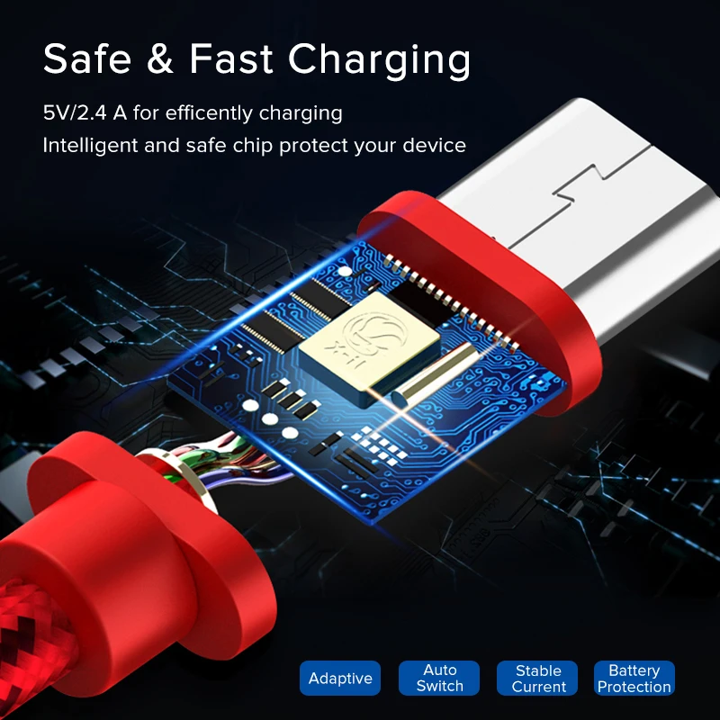 Кабель для быстрой зарядки Xiao mi Red провод USB samsung Galaxy S7 S8 A3 A5 Для Xiaomi 4 красный Note 5 6 Pro