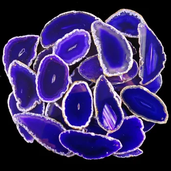 

10pcs Wholesale Purple Mixed Size Onyx Agates Slice Irregular Pendant Beads Size:(70mm-105mm)x 5mm