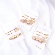 3 шт./компл. Заколки для волос для Золотые шорты для девочек с узором из простого сплава Слово клип любовь "Звездное небо" Давление клип из трех предметов костюм заколка для волос G0405