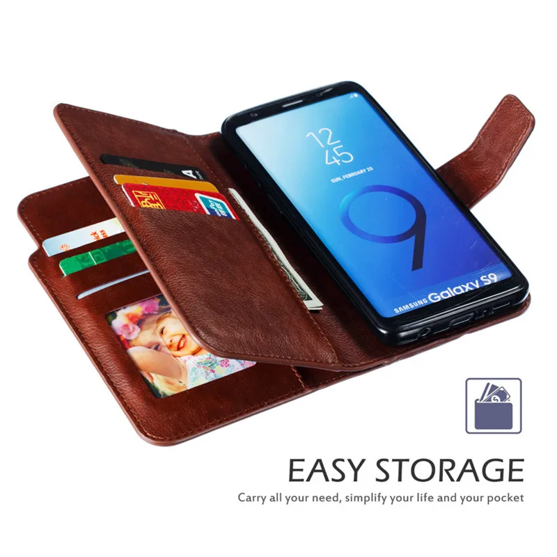 محفظة جلدية الهاتف حقيبة لهاتف سامسونج S7 S7 حافة S8 s9 plus ملاحظة 8 9 الهاتف المحمول لوحة قوس البنك بطاقة الصورة framep فتحة الوجه